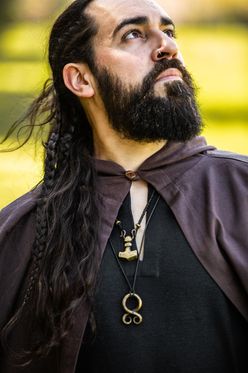 Katoenen mantel, donkerbruin