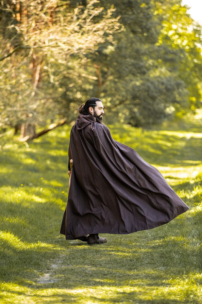 Katoenen mantel, donkerbruin