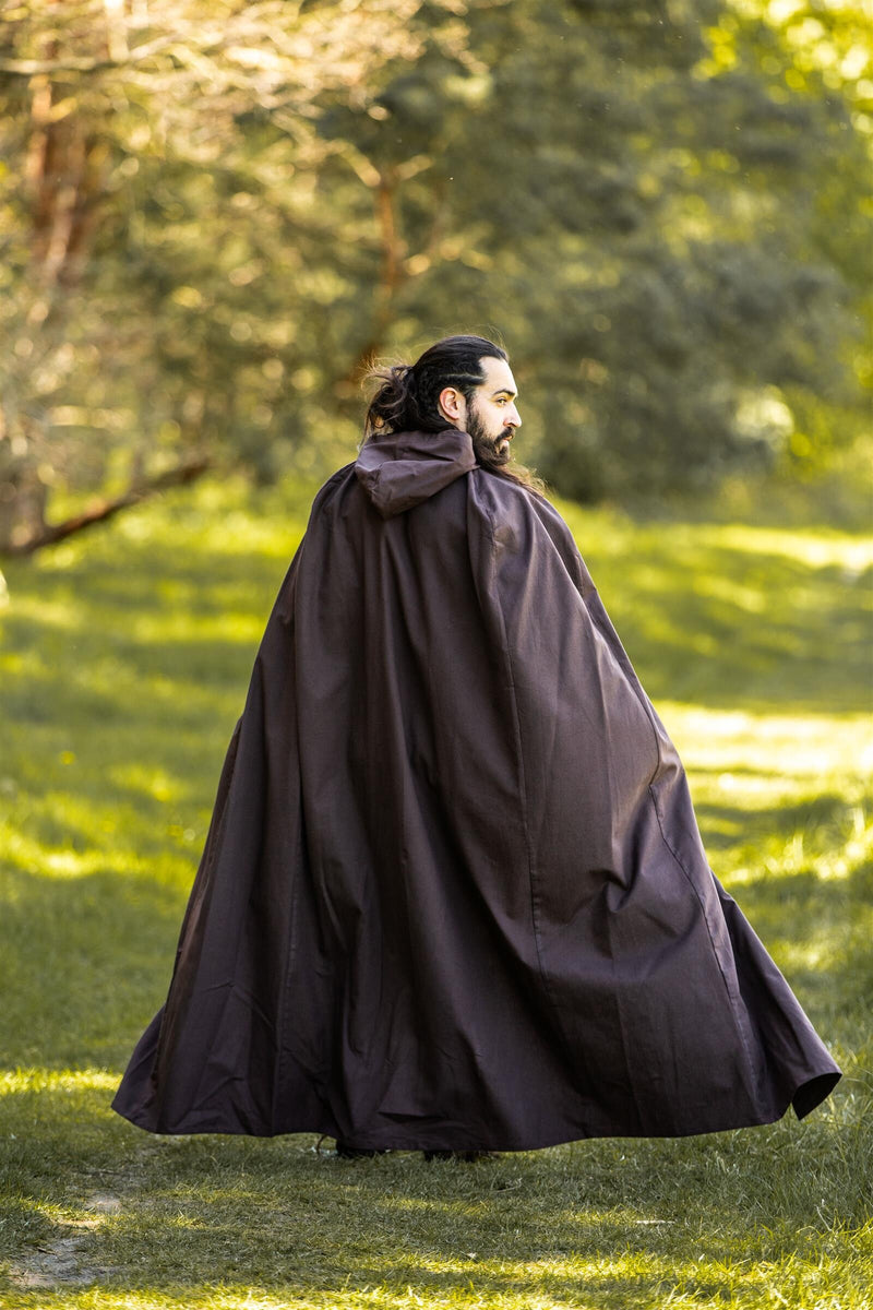 Katoenen mantel, donkerbruin