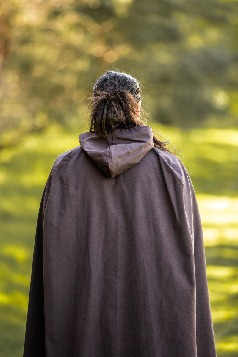 Katoenen mantel, donkerbruin