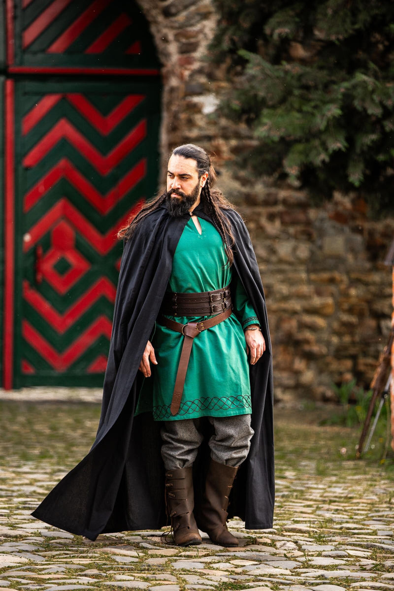 Katoenen mantel zwart