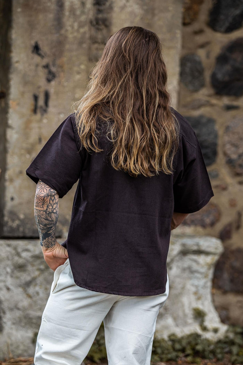 Kortärmad skjorta, medeltida, brun 