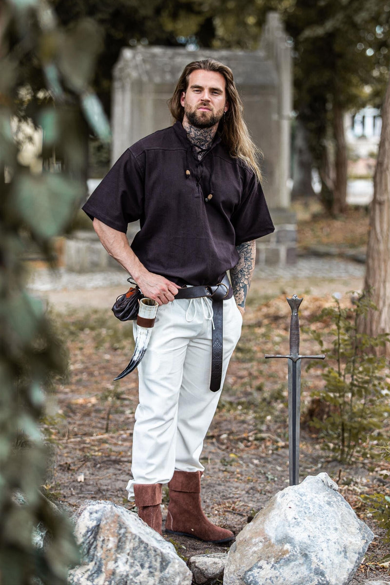 Kortärmad skjorta, medeltida, brun 