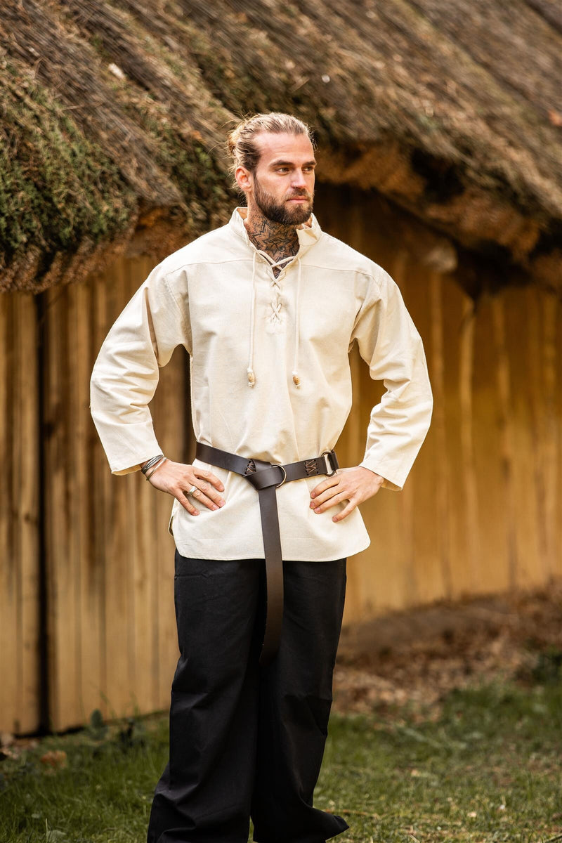 Camicia tessuta a mano, crema 