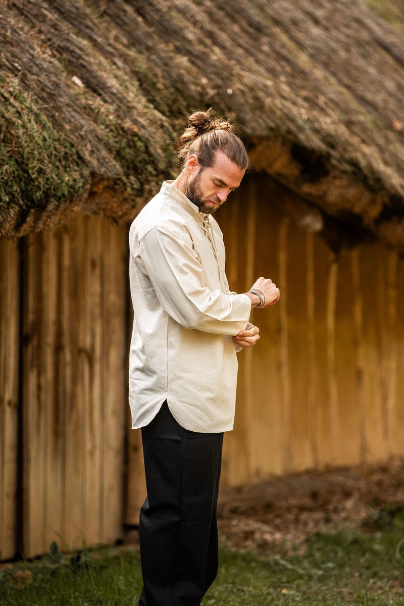 Camicia tessuta a mano, crema 