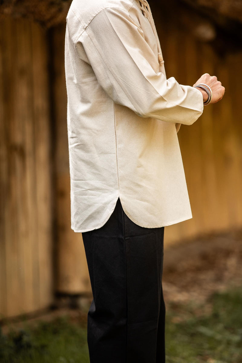 Camicia tessuta a mano, crema 