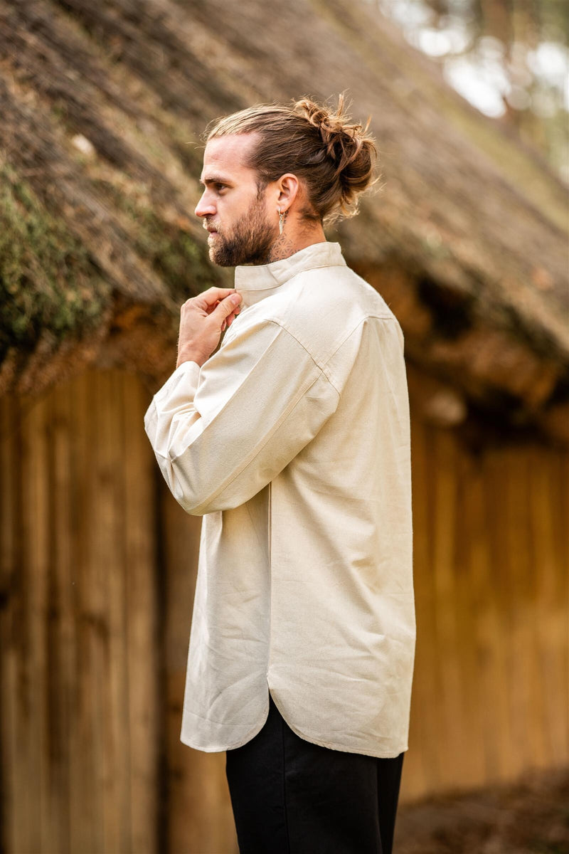 Camicia tessuta a mano, crema 