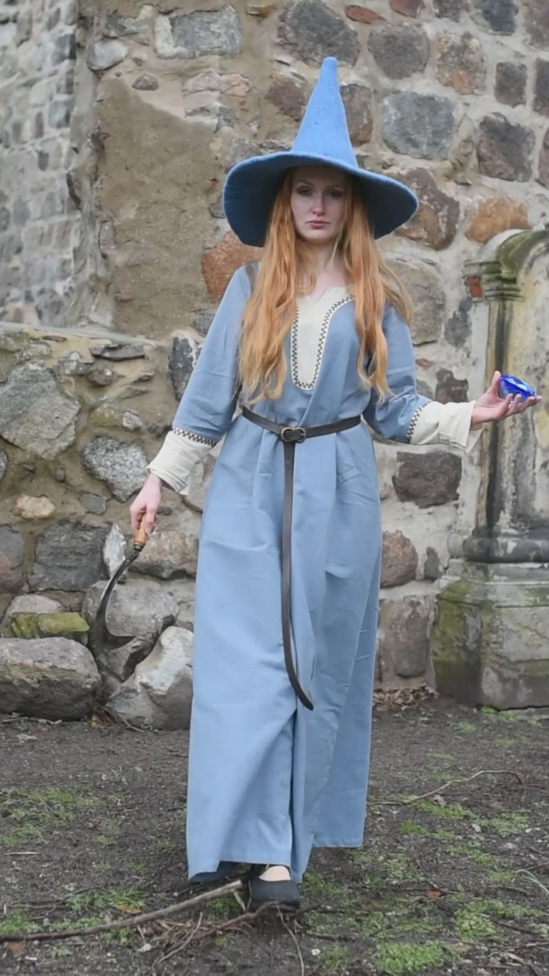 Heksenhoed lichtblauw, wolmix