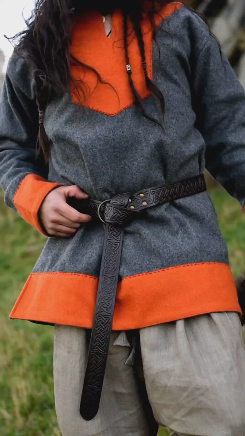 Keltische riem met ringsluiting,zwart