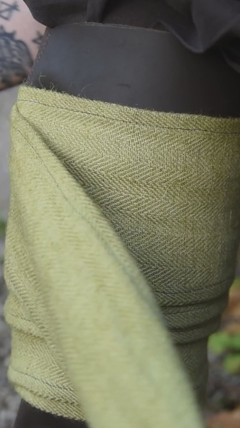 Vendas de pierna patrón de espina de pescado Halfdan, verde 