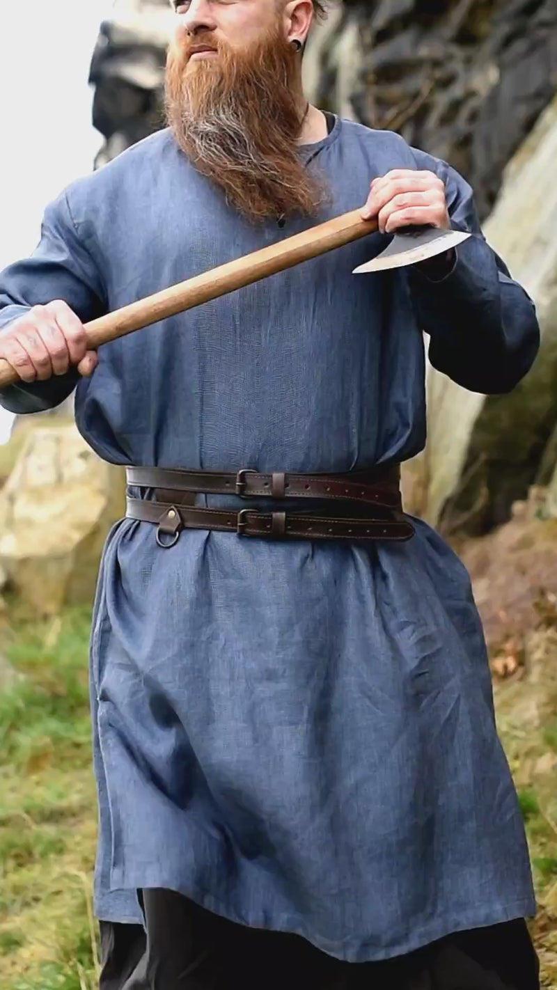 Doble cinturón Ubbe, marrón oscuro 