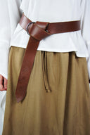 Riem met ringsluiting, Keltische knopen, bruin