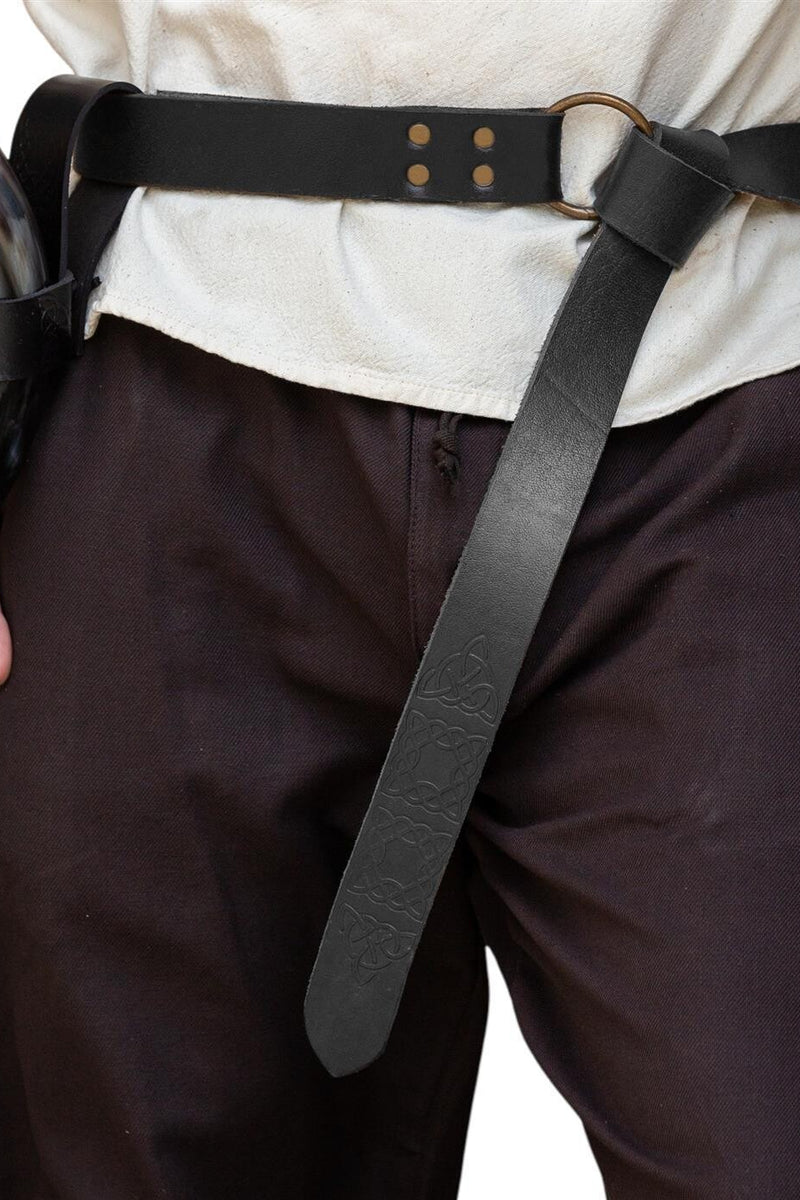 Riem met ringsluiting, Keltische knopen, zwart