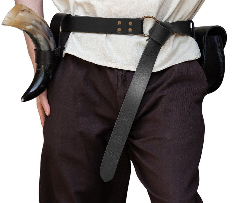 Riem met ringsluiting, Keltische knopen, zwart