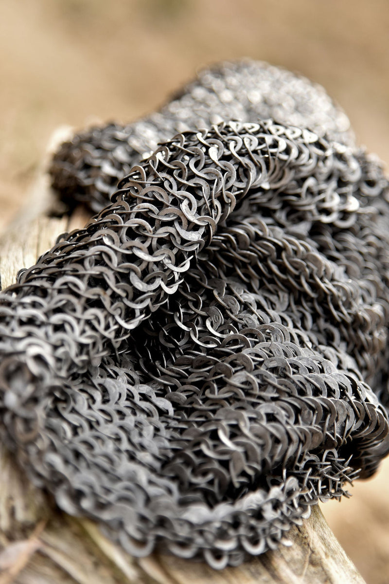 Maliën coif, gemixt platte ringen-wigvormige nagels 8mm