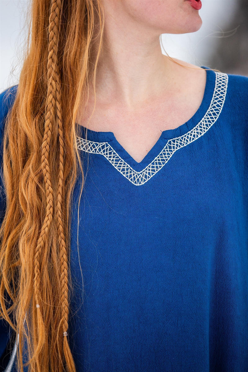 Prima medievale vestito Aelswith, blu 